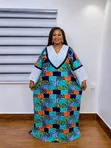 Kyakyawan Ankara Maxi Gown Mai Dutsen Lace - 1