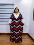 Kyakyawan Ankara Maxi Gown Mai Dutsen Lace - 2