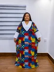 Kyakyawan Ankara Maxi Gown Mai Dutsen Lace - 3