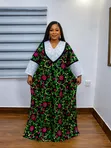Kyakyawan Ankara Maxi Gown Mai Dutsen Lace - 4