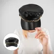 Classic British Flat Cap for Women - Adjustable Black - 1