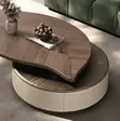 Oval Center Table - Glossy Brown Wood - 2