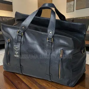 Genuine Leather Luxury Travel Duffel Bag - Large, Multicolor