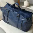 Genuine Leather Luxury Travel Duffel Bag - Large, Multicolor - 4