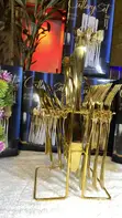 24-Piece Gold Plated Cutlery Set with Rack - 4