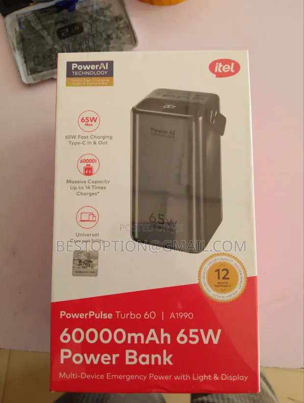 Itel 60,000mAh 65W Power Bank - 1