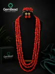 Royal Empress Handcrafted Coral Bead Set - 2