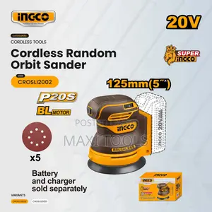 Ingco 20V Cordless Random Orbit Sander (CROSLI2002) Brushless
