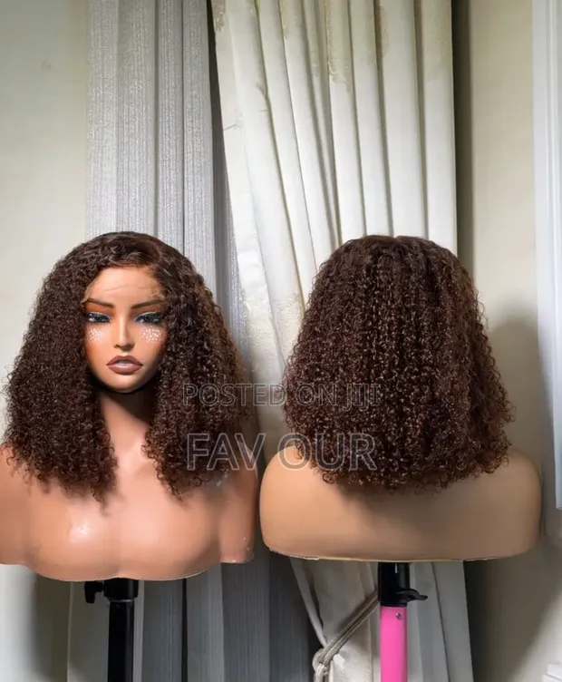 Favy's Aesthetics Wine Burgundy Curly Lace Wig - 1