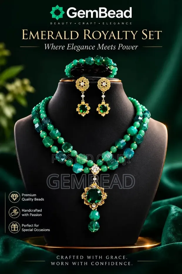 Emerald Royalty Handcrafted Bead Set - 1