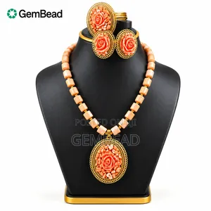 Coral Rosette Bead Set