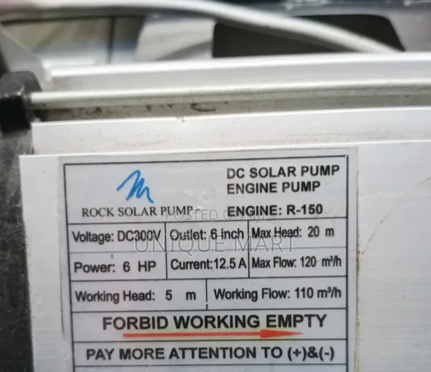 6HP Industrial DC Solar Irrigation Pump - 100% Copper Coil - 1