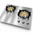 Stainless Steel Dual Burner Gas Cooker Hob - 1