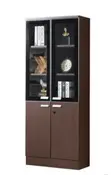 Boss Office Products Bookshelf with Doors - Brown - 1