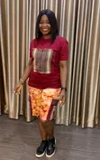 Adire Peach Shorts and T-Shirt Set - 1
