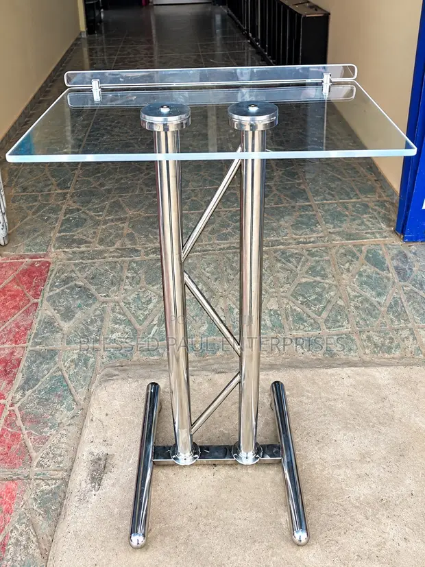 Modern Acrylic Pulpit with Stainless Steel Stand - 1