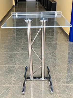 Modern Acrylic Pulpit with Stainless Steel Stand