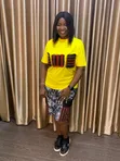 Adire Cargo Shorts & Aso Oke Tee - Black - 1