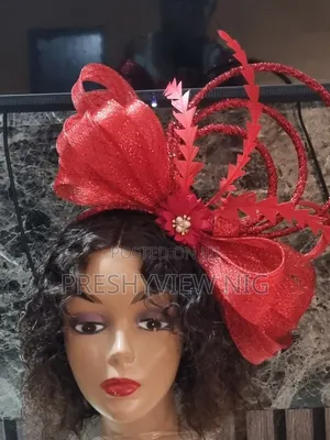 Red Luxury Handmade Fascinator Hat