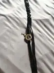 Elegant Black Watch with Gold Clover-Key Charm - 3