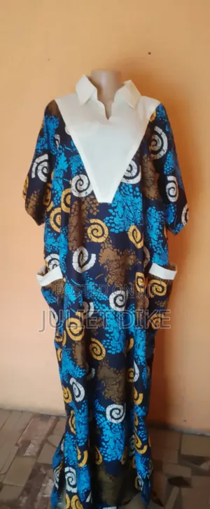 Bk Bubu Gown with Collar