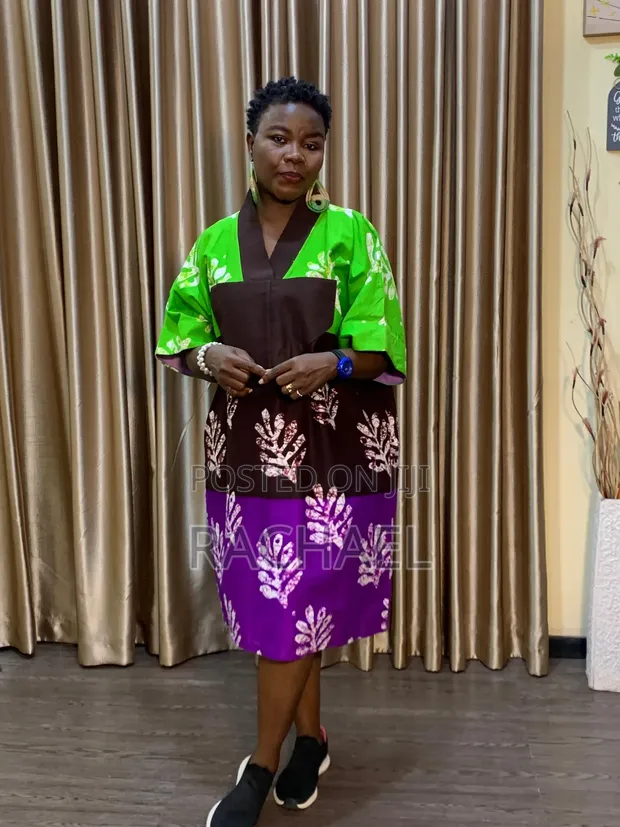 Ankara Short Boubou Lilac - Free Size - 1