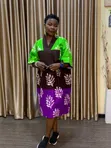 Ankara Guntun Boubou Lilac - Girman Kyauta - 1