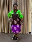 Ankara Guntun Boubou Lilac - Girman Kyauta - 2