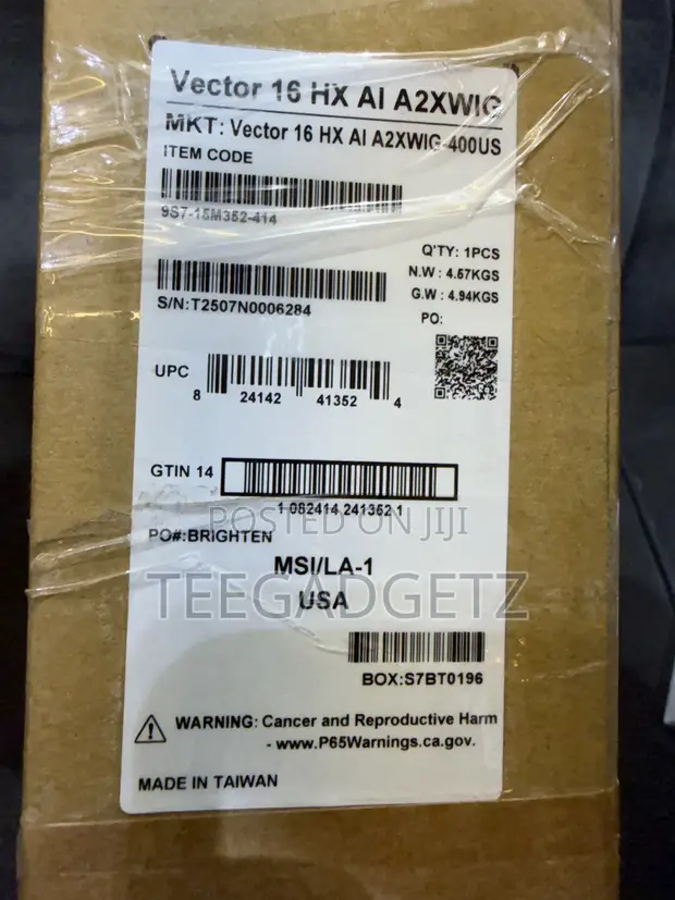 New MSI Vector 16 HX AI A2XWIG Laptop (Intel Core Ultra 9, 32GB RAM, 1TB SSD) - 1