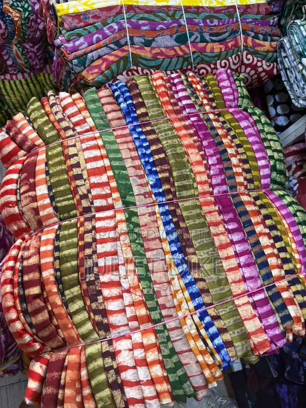 Babban Zane na Batik akan Crepe Adire (Yadi 5) - 1