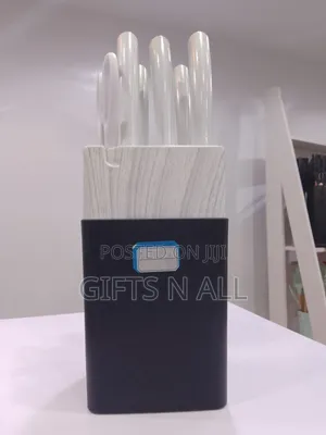 White Cooking Utensil Set with Scissors and Knives