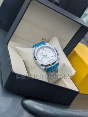 Versace Polished Steel Men's Wrist Watch