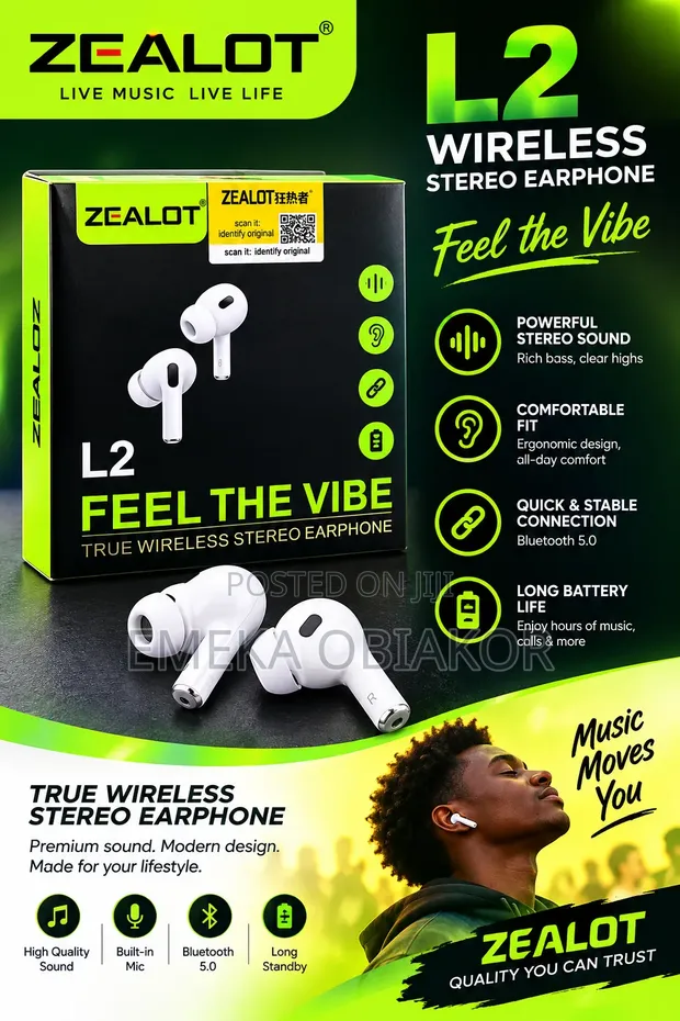 Zealot L2 True Wireless Stereo Earphones - 1