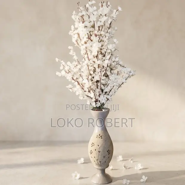 Artificial Cherry Blossom Flower Arrangement Vase - 1