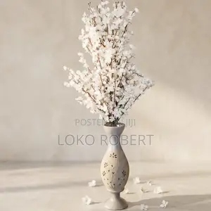Artificial Cherry Blossom Flower Arrangement Vase