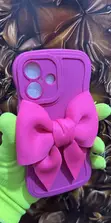 Hot Pink Bow iPhone 17 Case with Charm - 2