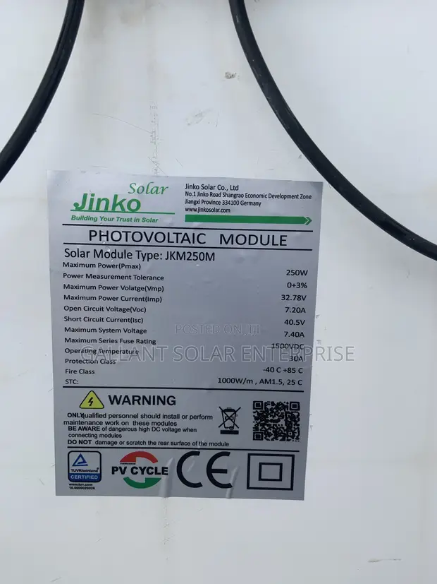 250W Jinko Solar Panel - Sabon Sammako - 1