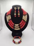 Kyakyawan Royal Red, Crystal & Black Bridal Beaded Set - 1