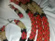 Kyakyawan Royal Red, Crystal & Black Bridal Beaded Set - 2