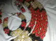 Kyakyawan Royal Red, Crystal & Black Bridal Beaded Set - 4