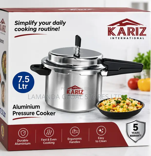 Kanazi 7.5 Litre Aluminium Pressure Cooker - 1