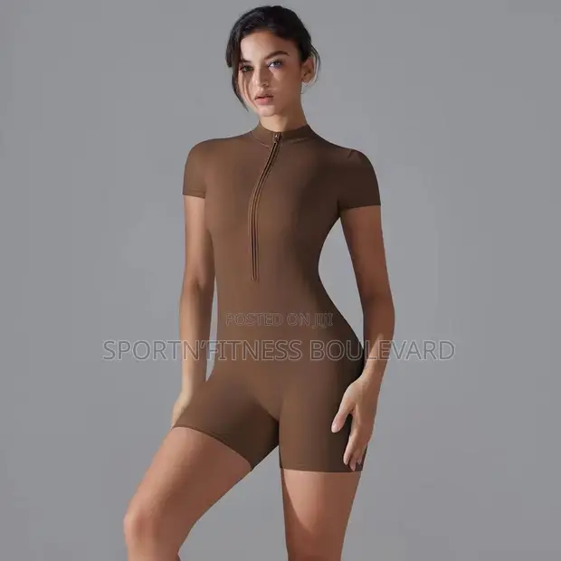 Women's Black Gym Jumpsuit - 1