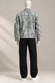Men's Denim Jacket and Black Cargo Jeans Set - 2