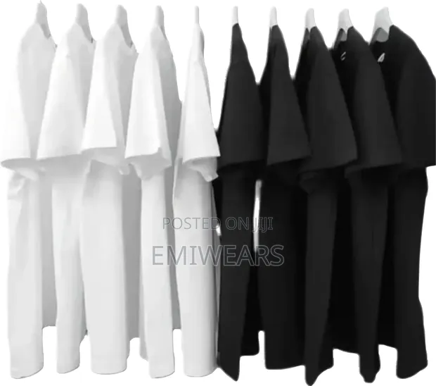Premium Oversized Cotton Tee - Black/White - 1