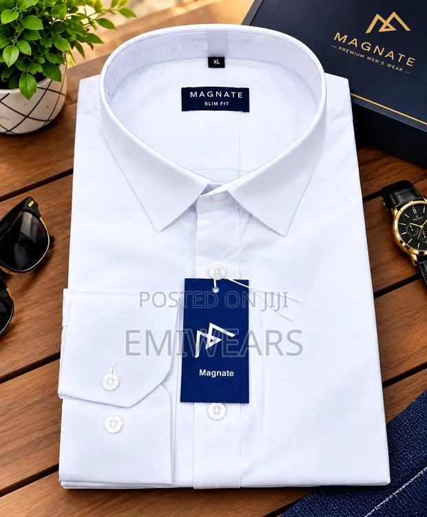 Magnate Plain White Shirt - 1