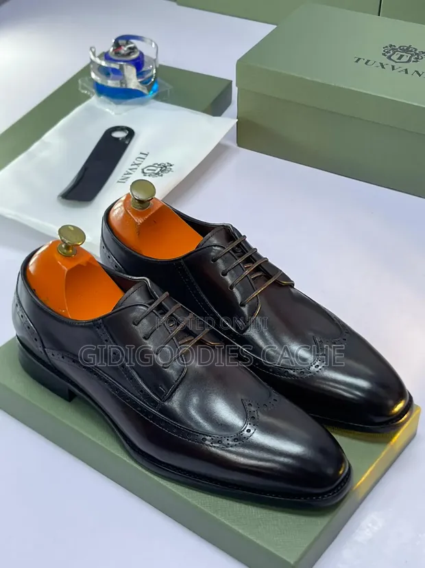Takalman Tuxvani na Maza na Fata na Wingtip Brogue Derby - 1