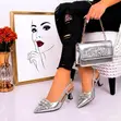 Women's Rhinestone Pointed-Toe High Heel Sandals - 5