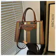 Ladies Crossbody Handbag - Multicolor Fabric - 4