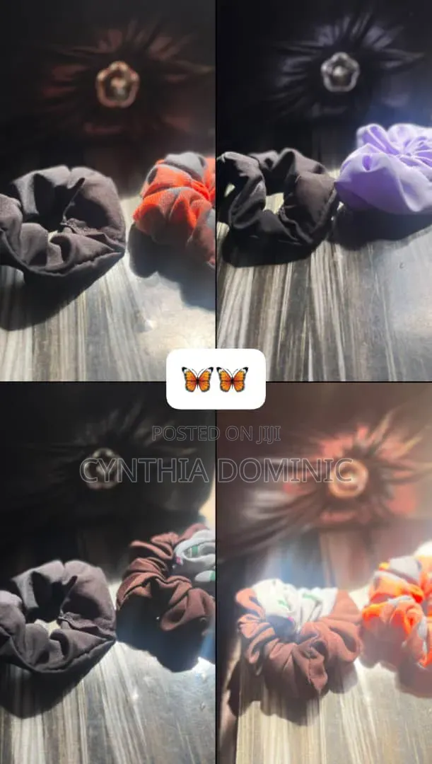Scrunchies - Blue Cotton/Silk Blend - 1