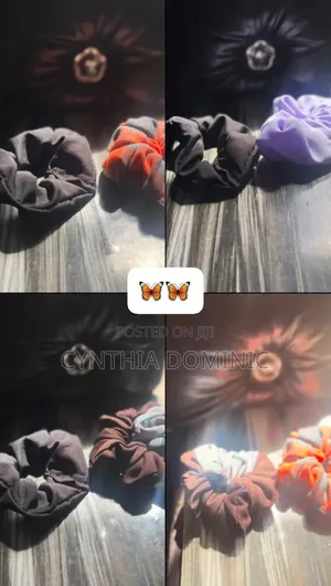 Scrunchies - Shuɗi Cotton/Silk Blend